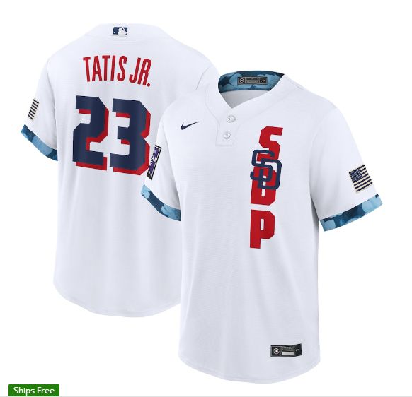Cheap Men San Diego Padres 23 Tatis jr White 2021 All Star Game Nike MLB Jersey